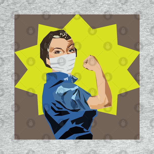 Vintage Rosie the Riveter in FaceMask by MichelleBoardman